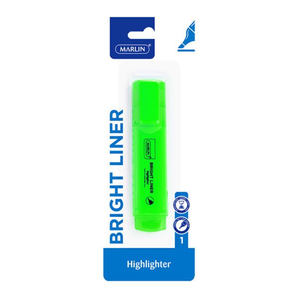 Marlin highlighter bright liners asst crd 1