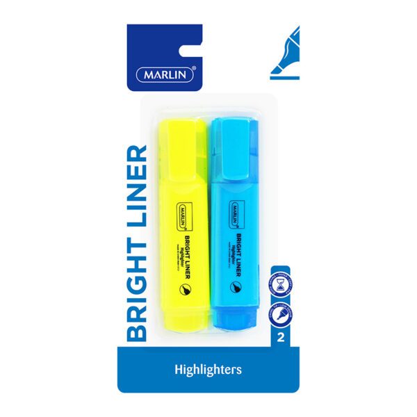 Marlin highlighter bright liners asst crd 2