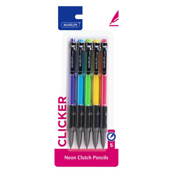 Marlin clutch pencil 0.5 hb neo clickers asst crd 5