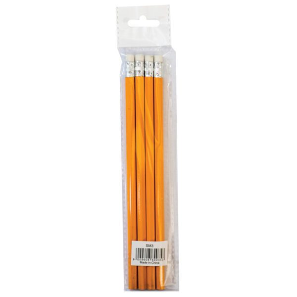 Marlin pencil rubber tip unsharpened yellow hb crd 4