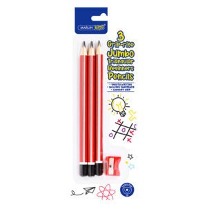 Marlin pencil value pack 3xjumbo pencils, sharpener