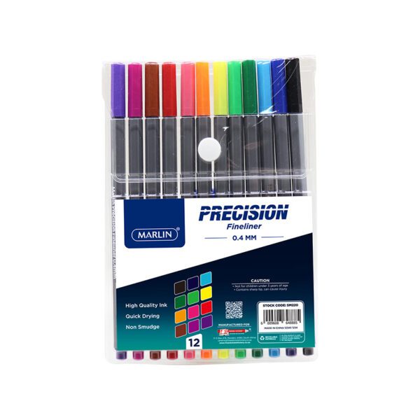 Marlin pen fineliner precision asst wlt 12
