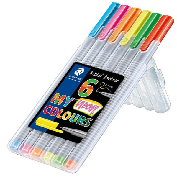 Staedtler pen fineliner triplus neon asst wlt 6