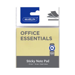 Marlin notes 76x76 sticky 100 sht yellow