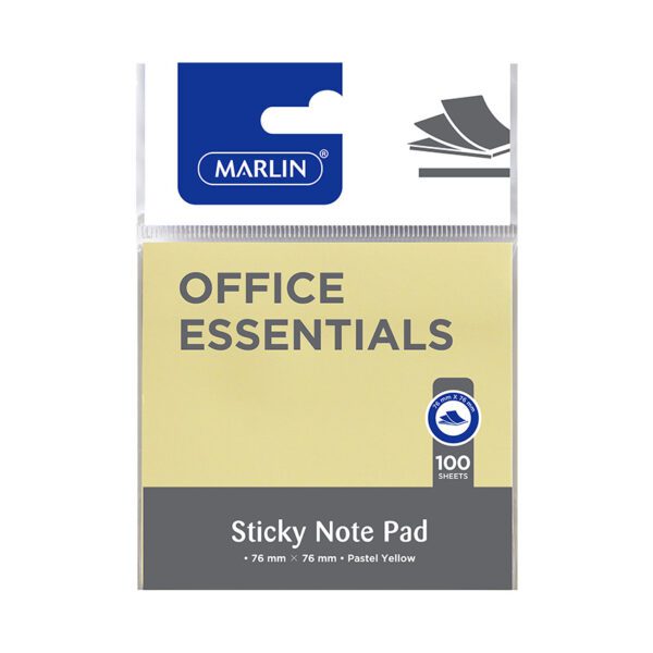 Marlin notes 76x76 sticky 100 sht yellow