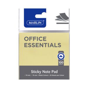 Marlin notes 76x76 sticky 100 sht asst pastel