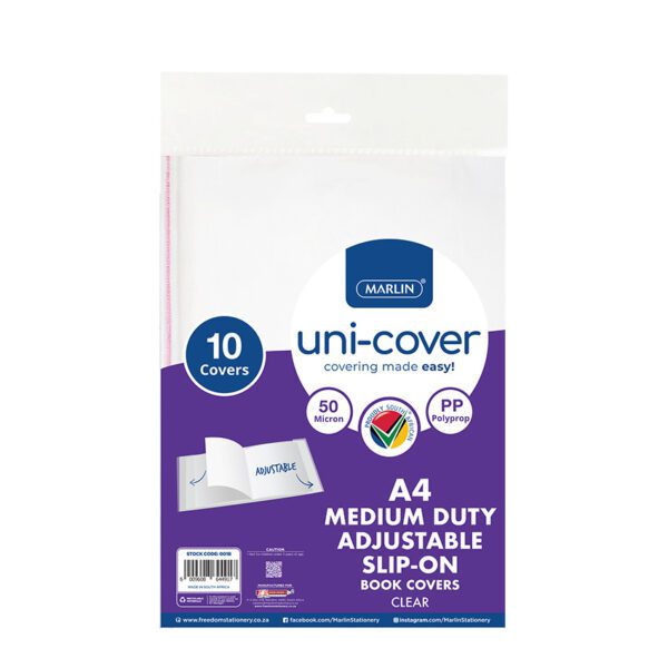 Marlin cover pre-cut pp adjust a4 m/d 50mic clear 10pk