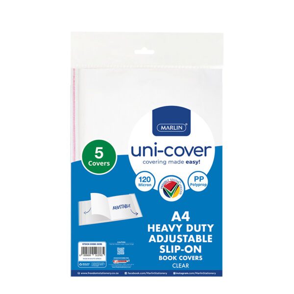 Marlin cover pre-cut pp adjust a4 h/d 120mic clear 5pk