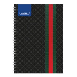 Marlin notebook a4 100pg side spiral asst designs