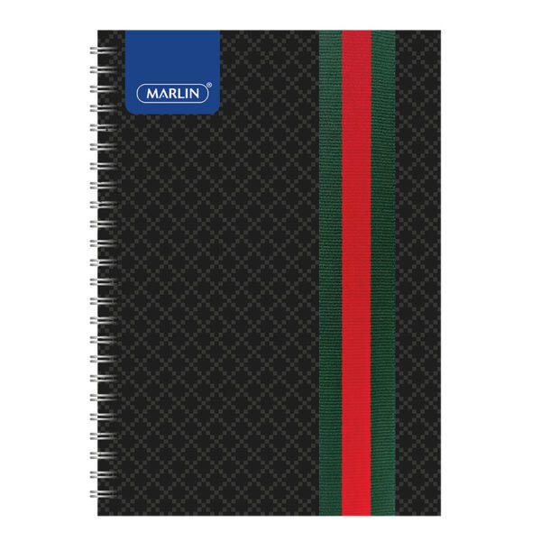 Marlin notebook a4 100pg side spiral asst designs