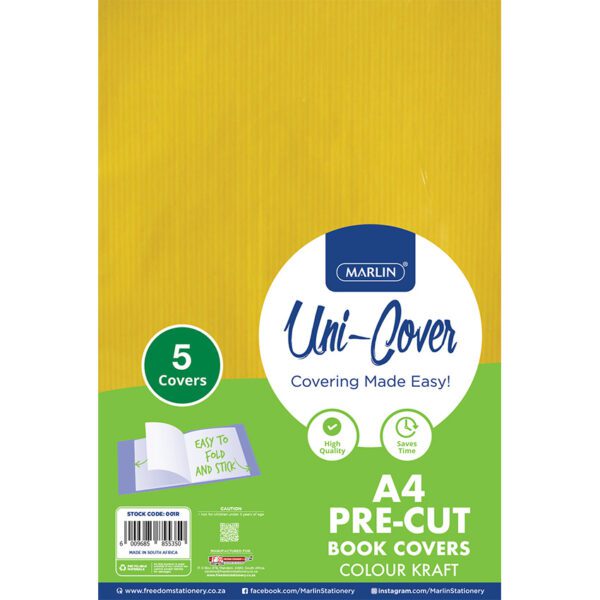 Marlin cover pre-cut paper a4 colour kraft 5pk