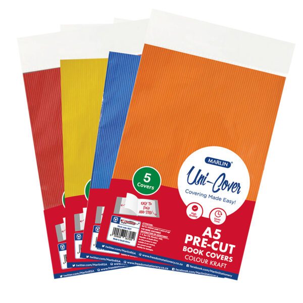 Marlin cover pre-cut paper a5 colour kraft 5pk