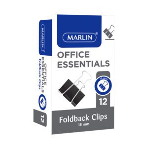 Marlin clips foldback 15mm black 12's