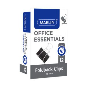 Marlin clips foldback 19mm black 12's