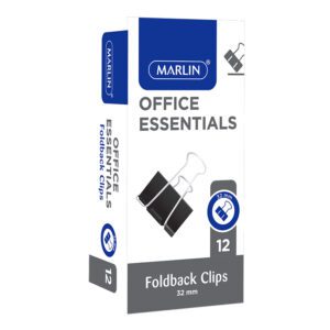 Marlin clips foldback 32mm black 12's