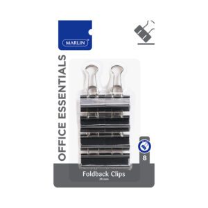 Marlin clips foldback 25mm black crd 8