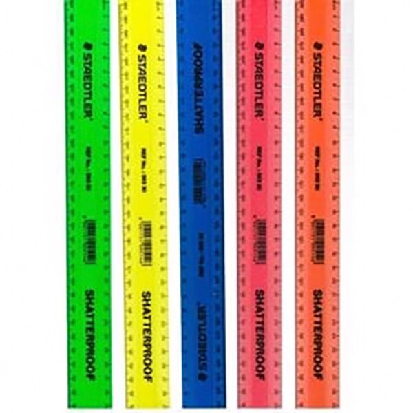 Staedtler ruler plastic 30cm shatterproof colour