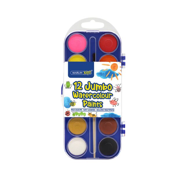Marlin kids jumbo water col 12's + brush