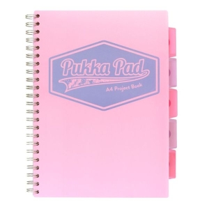 Pukka pastel notebook a4 pp cover 200pg project book pink