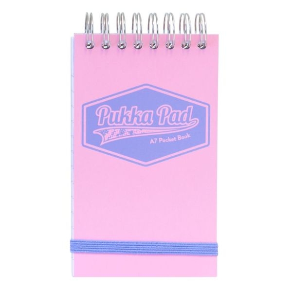 Pukka pastel notebook a7 100pg top spiral pocket pink