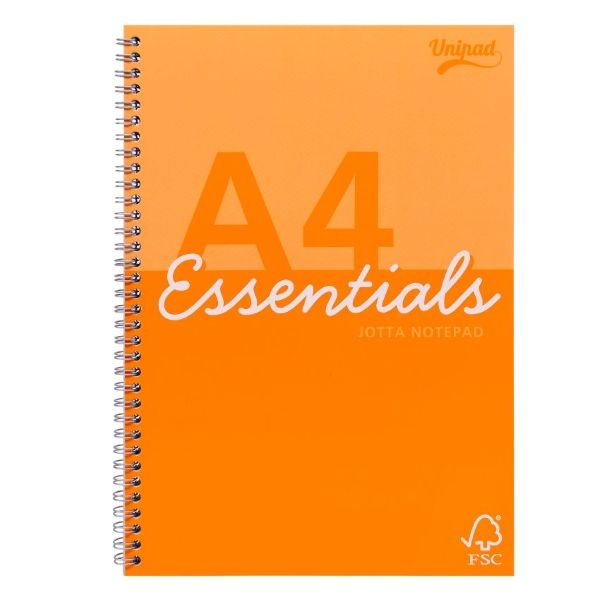 Notepad a4 soft cov 160pg side spiral jotta pink/orange