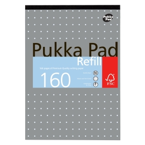 Pukka metallic pad refill a4 160pg f/m 4 hole punched silver cover