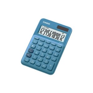 Casio calculator desktop mini 12 dig blue