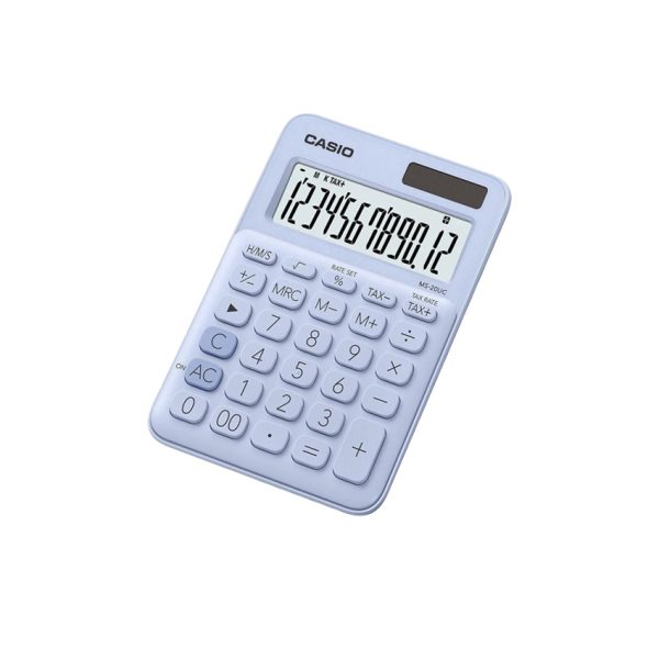 Casio calculator desktop mini 12 dig lt blue