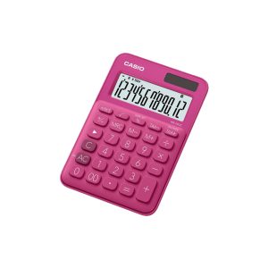 Casio calculator desktop mini 12 dig red