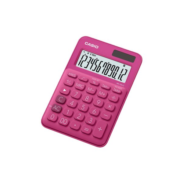 Casio calculator desktop mini 12 dig red