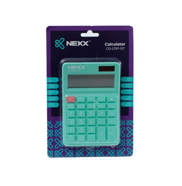 Nexx calculator desktop 12 dig pastel turquoise