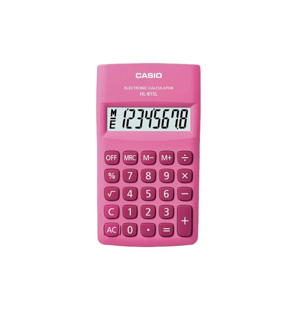 Casio calculator student 8 dig pink
