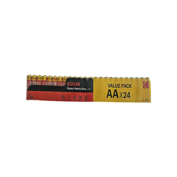 Kodak battery aa super heavy duty zinc long shrink pack 24