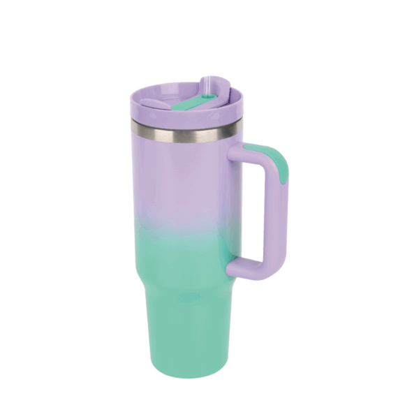 Thermal Mug S/Steel with Handle and Straw 1.2l Dual Colour