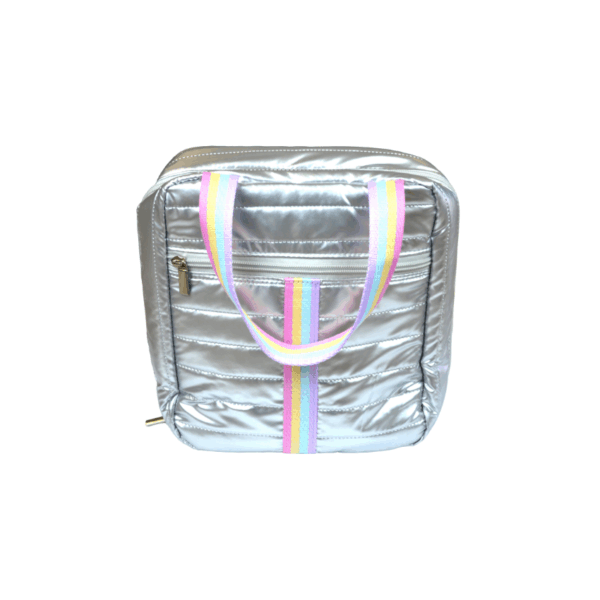 Lunch Bag with Silver Rainbow Handles