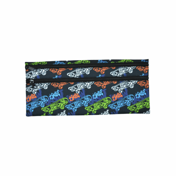 Colour Me Pencil Bag Double Zip 33cm Skate