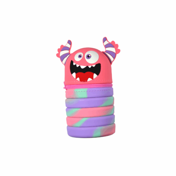 Colour Me Pencil Bag Silicone Monster 12cm Pink