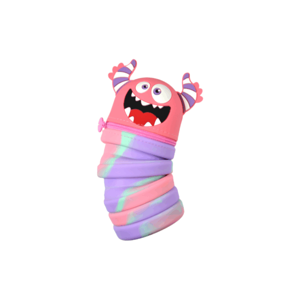 Colour Me Pencil Bag Silicone Monster 12cm Pink - Image 2