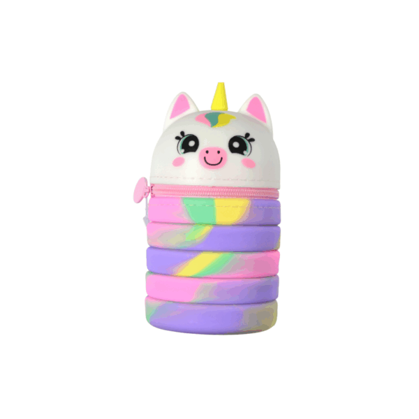 Colour Me Pencil Bag Silicone Unicorn 12cm White